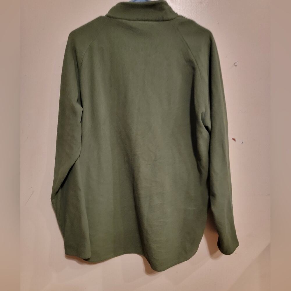 Mens Large Evergreen Long Sleeve Quarter Zip Campmor Fleece Sweatshirt - Picture 4 of 7